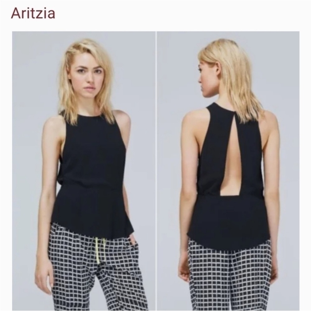 Aritzia Black Sleeveless Women's Peplum Top